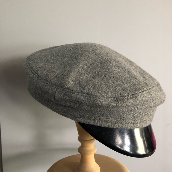 RUSLAN BAGINSKIY Baker Boy Cap Grey Wool Newsboy Conductor Military Captain Hat - Picture 5 of 13